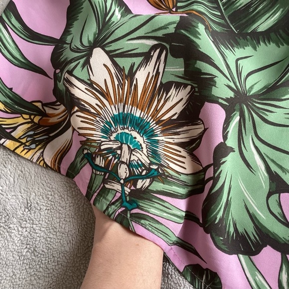 J. Crew Factory Island Floral Printed Tie Cold Shoulder Resort Top Blouse Sz 2 - Picture 12 of 13